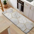 thumbnail image 5 of White Marble Gold Leaf Hexagon Pattern Kitchen Rug Mat,Kitchen Runner Rugs Non Skid Washable,Decorative Kitchen Floor Mats for Kitchen,Sink,Laundry,17"x47.2", 5 of 7