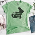 thumbnail image 2 of Mama Bunny Shirt, Unisex Women's Shirt, Easter Shirt, Rabbit Shirt, Heather Apple Green, Medium, 2 of 6