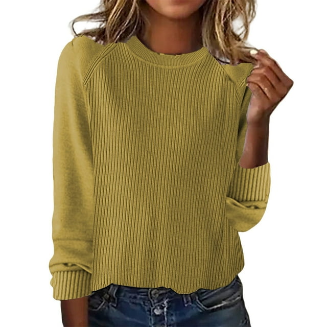 WTXUE Pullover Crewneck Sweatshirt Crochet Sweaters Solid Color Loose Ladies Sweater Spring Autumn Open Shoulder Hood Jacket Sweater Oversized Sweatshirt Sweatshirt Women Fall Sweatshirts Yellow L