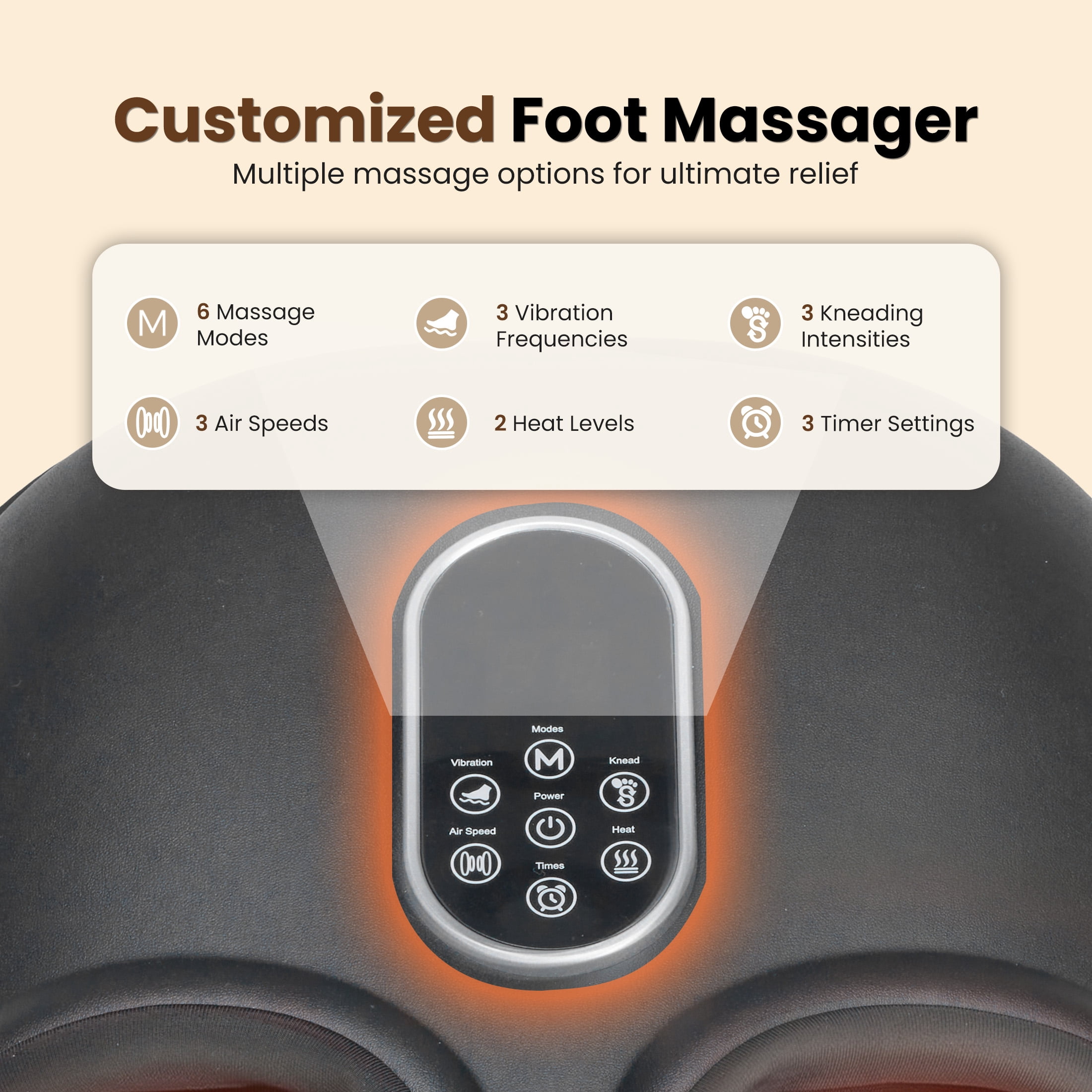 edx Full-Foot Massage Machine，Heated Rollers with Deep Kneading Foot Massager ，Relieves Pain, Fatigue & Improves Foot Circulation Unisex Gift