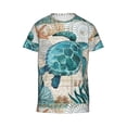 thumbnail image 4 of Wukai Watercolor Sea Turtle Youth Unisex Short Sleeve T-Shirt for Boys, Girls, Teens, and Kids-X-Large, 4 of 7