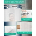 thumbnail image 3 of No Hook Shower Curtains, Dark Blue White Ombre Long Bathtub Curtains with Snap in Liner, Vintage Chic Gradient Minimalist Waterproof Washable Fabric Bathroom Shower Curtain Sets, 72" x 78", 3 of 7
