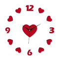 thumbnail image 1 of Reloj de pared de corazón rojo DIY Reloj de pared hueco mudo acrílico para sala de estar dormitorio oficina sala de estudio Noticed JJ14867-00, 1 of 5