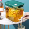 thumbnail image 2 of 1 Pack 2.5 L Drink Dispenser for Fridge,Drink Dispenser with Spigot,Water Dispenser with Leak Proof Lids,Beverage Juice Container,Sealed Plastic Lemonade Milk Cold Hot Drink Tea Jug for Party(Green), 2 of 8