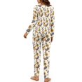 thumbnail image 3 of DISNIMO Women 2 Piece Pajama Set Rooster Sunflower Butterfly Print Long Sleeve Sleepwear with Long Pajama Pants Loose Fit Loungewear with Hairband Round Neck Nightwear, XL, 3 of 7
