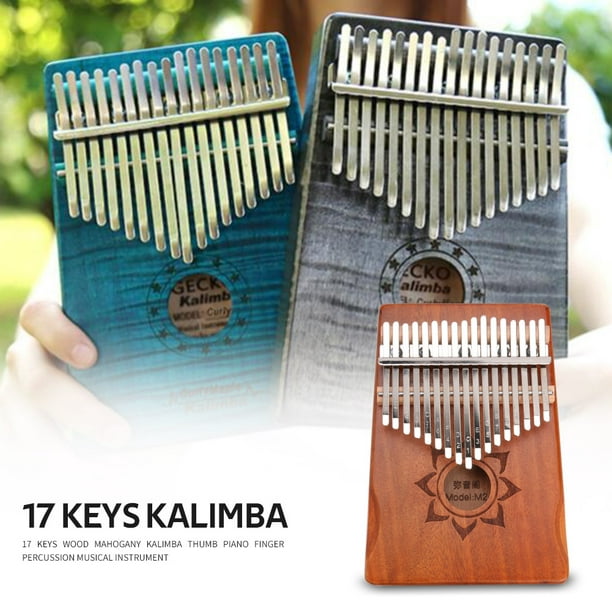 Manlo 17 Touches Bois Acajou Kalimba Pouce Piano Doigt Percussion
