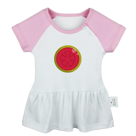 Fruit Guava Pattern Dresses For Baby, Newborn Babies Skirts, Infant Princess Dress, 0-24M Kids Graphic Clothes (Pink Raglan Dresses, 0-6 Months)