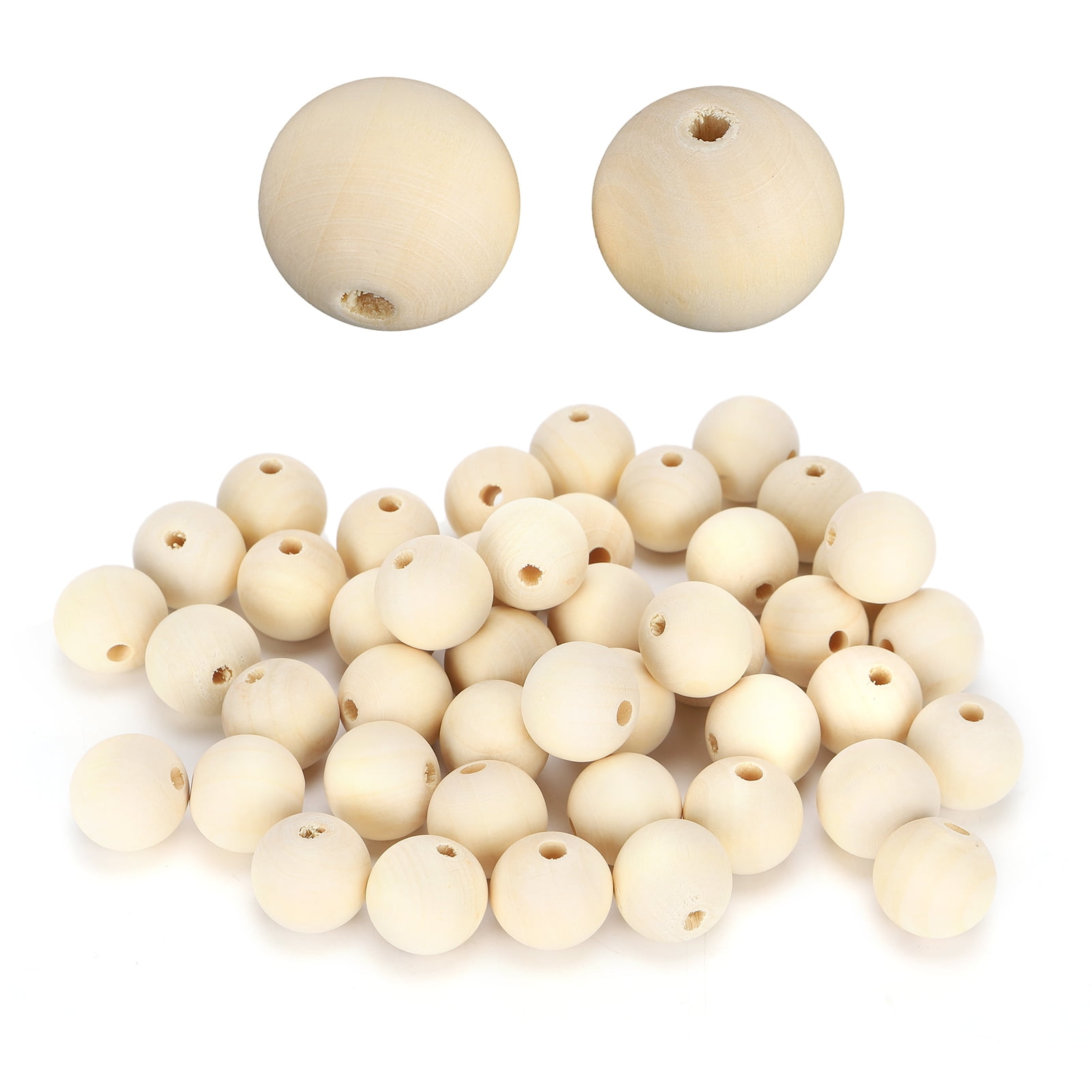 Zerodis 100x 25MM Wooden Beads Round Decor Wood Beads For Jewelry Making DIY Crafting