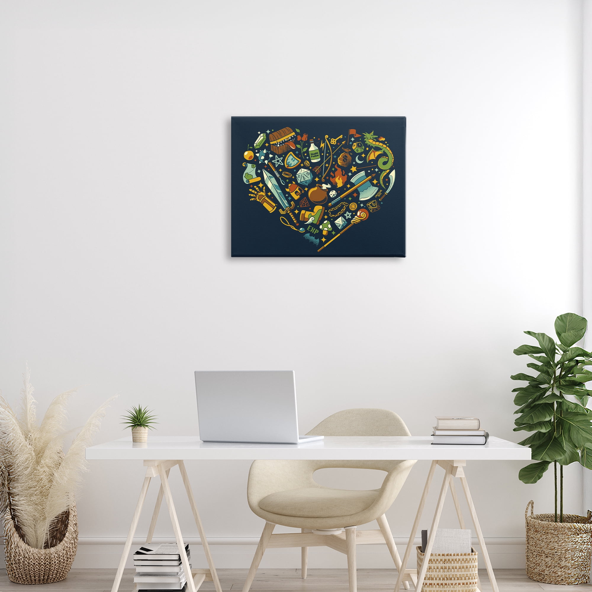 Stupell Industries Board Game RPG Trinkets Canvas Wall Art, design by Tobe Fonseca