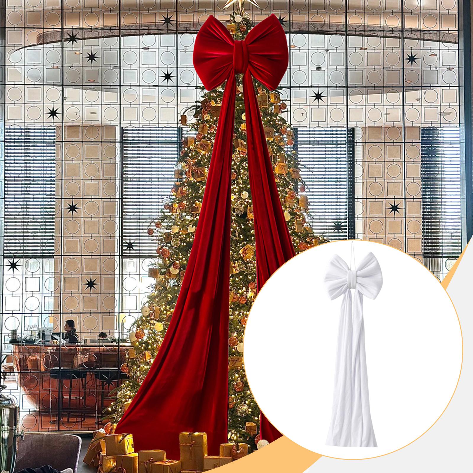 Tree Topper Bow Giant Velvet Christmas Bow Extra Large Size for Outdoor Pillar Home Room Ornament