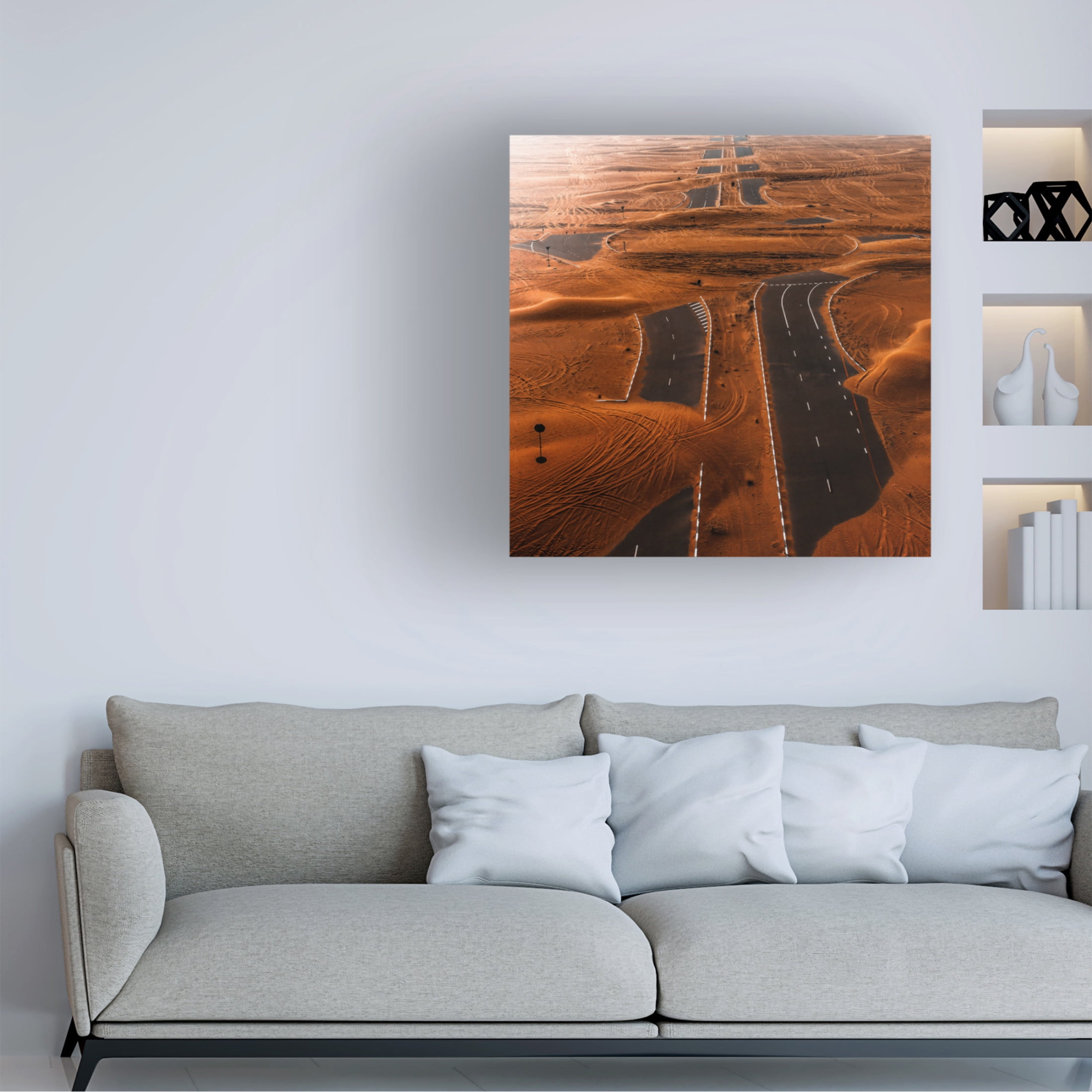 Canvas Wall Art - Carmine Chiriaco 'Dubai Desert' Wall Art for Living Room, Bedroom, or Office Décor by Trademark Fine Art - 18 x 18 Inches