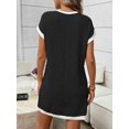 thumbnail image 7 of Women Casual A Line Dress Loose Fit Short Sleeve Round Neck Mid Length Summer Everyday Wear, 7 of 7