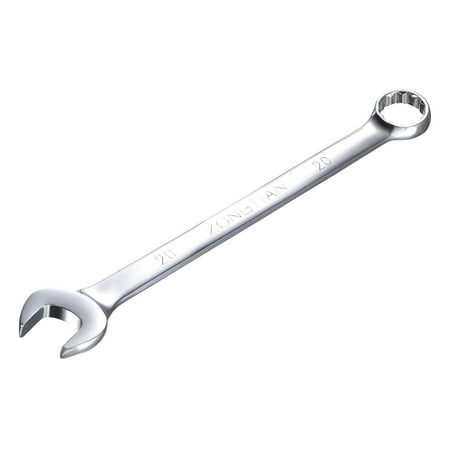 

Uxcell 20mm Combination Wrench with Offset Box End and Angled Open End Metric Mirror-Chrome Plated High Carbon Steel