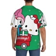 thumbnail image 3 of Lsque Sanrio print Men's Cuban Collar Short Sleeve Shirt Summer Beachwear Casual Button Down Fashionable Vacation Leisure Shirt-X-Large, 3 of 7