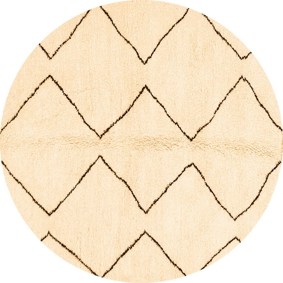 Ahgly Company Indoor Round Solid Orange Modern Area Rugs, 7' Round
