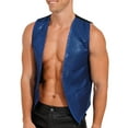 thumbnail image 3 of Zaldita Men Sequin Blazers Vest Gliter Suit Vest Nightclub Stage Clothes Shiny Sequin Waistcoat Vest Royal Blue M, 3 of 7