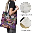 thumbnail image 3 of Sing Movie 3 Bolso de tela con estampado de lienzo para mujer, bolsa de compras reutilizable y estética, con cremallera interior, regalo para mujer,40*40cm., 3 of 6
