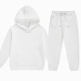 thumbnail image 4 of NOLDARES Baby Clothes for Girls Boy Solid Color Hoodie and Sweatpants Outfit Toddler Sweatsuit(T047-White), 4 of 4