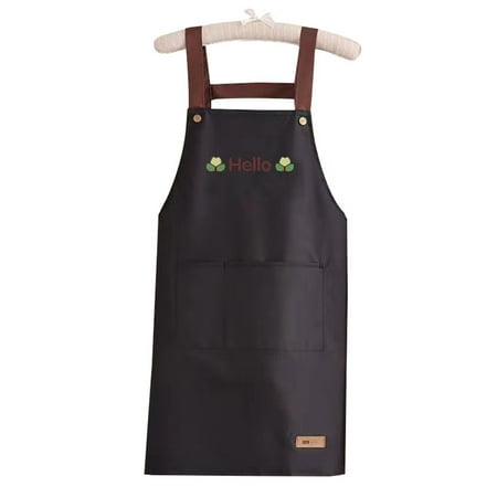 

MATHOWAL Apron Home Kitchen Waterproof and Oilproof Workwear summer thin dining aprons cooking apron apron dress black apron