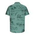 thumbnail image 4 of Tdoqot Mens Shirts Short Sleeve Button Down- Casual Loose Fit Printed Turndown Collar Summer Hawaii Shirts Green Size M, 4 of 5