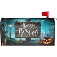 thumbnail image 2 of Halloween Skeleton Pumpkin Forest Full Moon Mailbox Magnetic Post Mailbox Cover Garden Decor Outdoor Large 25.5" X 21", 2 of 6