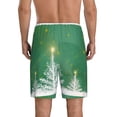thumbnail image 2 of Balery Christmas Green Men's Cotton Knit Pajama Shorts Waistband & Pockets,Short Pajama Pants-Small, 2 of 8