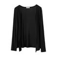 thumbnail image 4 of Womens Cardigans Women's Lightweight Summer Cardigan Long Sleeve Knit Soft Comfortable Loose Fit Casual Cover Up Outerwear Layer Solid Color V Neck Black L, 4 of 4
