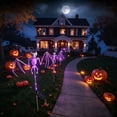 thumbnail image 5 of Voglyf Solar Garden Lights Outdoor for Halloween Decorations, 3D Scary Bat Skeleton Pathway Lights, Bat Decor for Lawn Porch Creepy Grave Yard Halloween Party Spooky Decoration,Purple, 5 of 7