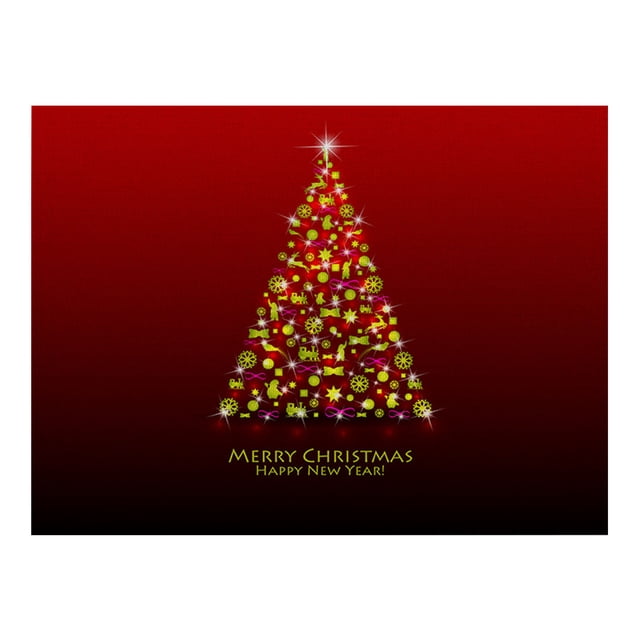 Napperons de Noël Rouges pour Table à Manger 32 X 21 cm Saisonnier Hiver Flocons de Neige Vacances Lavables Petits Sets pour Tables Ensemble de Table à Manger Rond 4 Pcs Assiette en Verre Ensemble 4 Rond Rond