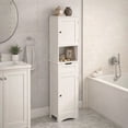 thumbnail image 4 of Aiho Bathroom Storage Cabinet, White Linen Cabinet, Narrow Tall Cabinet Storage Tower with Door ,Drawer and Open Storage - White, 4 of 9