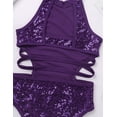 thumbnail image 5 of TSSOE Kids Girls Sequins Ballet Dance Leotard One-Piece Gymnastic Unitard Sports Bodysuit Ballerina Dance Wear Purple 14, 5 of 7