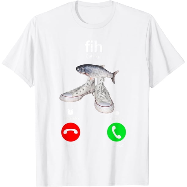 Fih Caliing Remind Me Message Decline Accept Phone Call Fish Camiseta