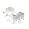 thumbnail image 3 of Auri Full Size Bed, Floral Motifs Arched Headboard, Classic White Wood, 3 of 7