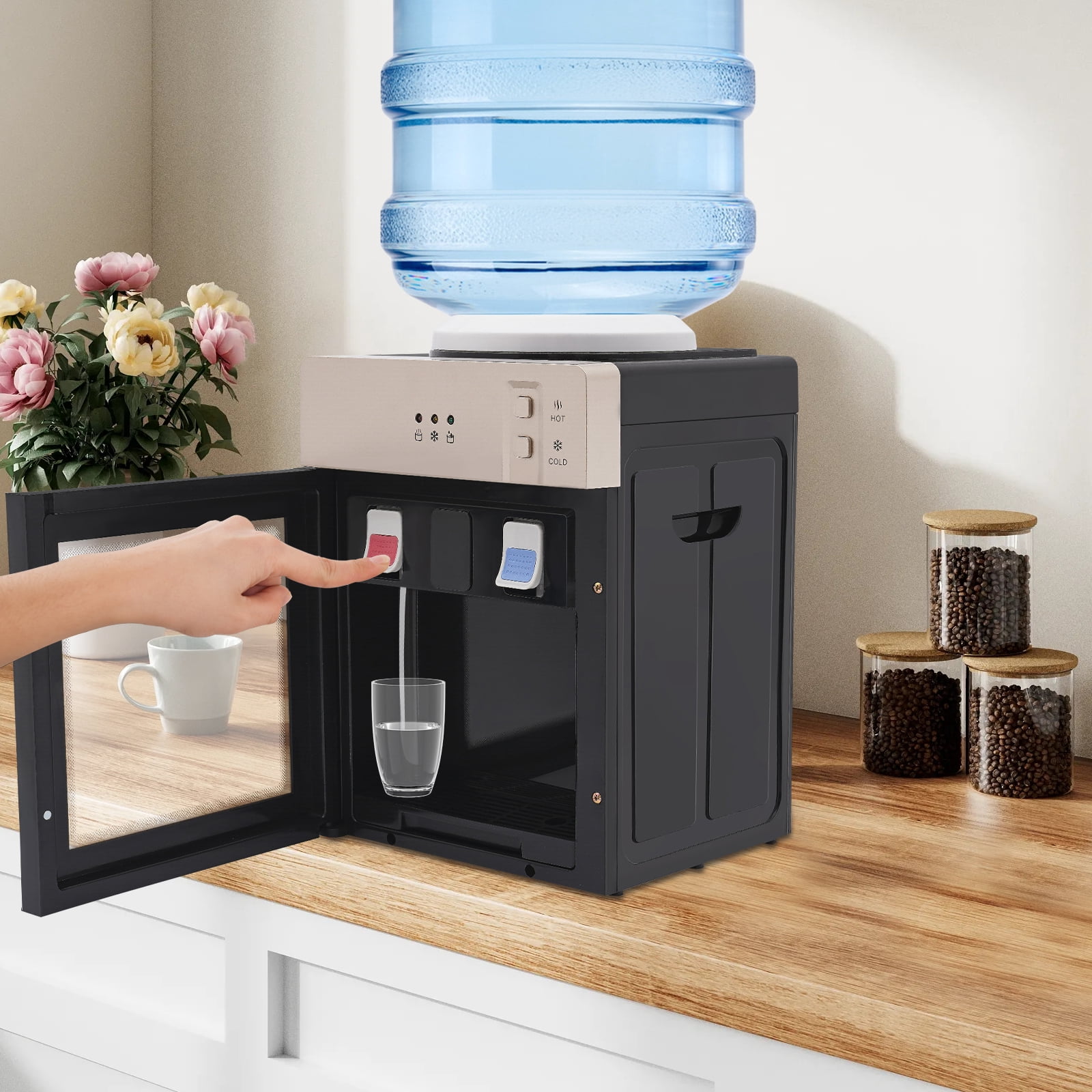 Hot & Cold Water Cooler Dispenser – 3-5 Gallon Capacity, Champagne Gold, Food-Grade, Detachable for Easy Cleaning