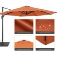 thumbnail image 2 of FLAME&SHADE 11ft Round Outdoor Patio Offset Hanging Cantilever Umbrella with Base for Garden,Deck and Poolside,Red, 2 of 7