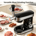 thumbnail image 5 of SeaSpark 6 in 1 Multifunctional Stand Mixer with 6.3 QT Stainless Steel Bowl, 6 Speed Tilt-Head Meat Grinder, Juice Blender, Pasta, Black, 5 of 8