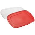 thumbnail image 4 of Rubbermaid 669900233019 Easy Find Lid Square 1.5-Gallon Food Storage Container, 2-Pack, 24 Cup, Clear/Red, 4 of 5