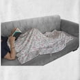 thumbnail image 5 of Flamingo Soft Flannel Fleece Blanket, Pastel Hand Drawn Palm Banana Leaves and Tropical Bird Animal Silhouettes, Cozy Plush for Indoor and Outdoor Use, 60" x 80", Peacock Green Pink, by Ambesonne, 5 of 5