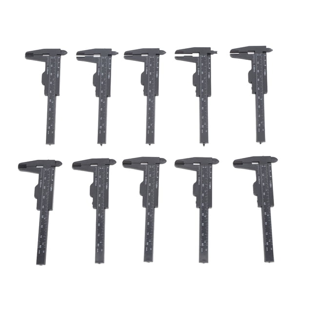 Regla de medición para tatuaje de cejas, desechable, de 80 mm, color negro, para microblading, calibrador Vernier de cejas, 10 unidades