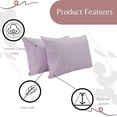 thumbnail image 2 of Superity Linen Pillow Cases Queen Size - Open Enclosure - 2 Pack - 100% Soft and Comfortable Premium Cotton - Lavender, 2 of 7