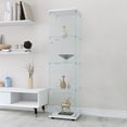 thumbnail image 2 of Newboti Furniture 4 Shelves Glass Cabinet Glass Display Cabinet with One Door, White 92760, 2 of 7