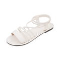 thumbnail image 2 of Xdegoge Women's Elastic Back Strap Flat Sandals Gladiator Strappy Open Toe Summer Slide Shoes for Casual Beach Vacation Daily Walking, 2 of 9