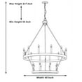 thumbnail image 2 of 2-Tier Farmhouse 20-light Wagon Wheel Chandelier - Black Finish, 2 of 5