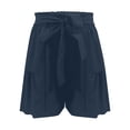 thumbnail image 4 of Women's Summer Shorts Lace-Up High Waist Solid Color Casual Loose Ruffle Wide Leg Short Pants, 4 of 5
