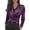 Dark Purple, variant on Women's French Luxury V-Neck Slim Fit Elegant Versatile Blouse, Size S-2XL