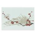 thumbnail image 1 of Flower Cutting Board, Illustration of Sakura Flowers on Grunge Background with Soft Pastel Colors, Decorative Tempered Glass Cutting and Serving Board, Large Size, Beige White Red, by Ambesonne, 1 of 1