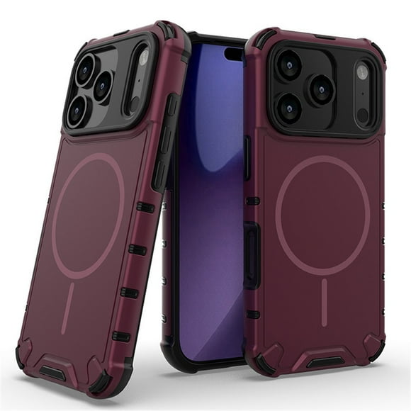 Funda para IPhone 17 Pro Max [Compatible con MagSafe] Funda Protectora para Teléfono de Color Sólido con Airbag de Grado Militar, Rojo Vino, para IPhone 17 Pro Max