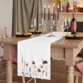 thumbnail image 2 of Brown Fall Floral 36 Inch Table Runner, Vintage Botanical Autumn Flowers Farmhouse Dresser Scarf Cotton & Linen Tablerunner for Dining/Kitchen Island/Holiday Party Décor Small 13" x 36", 2 of 9