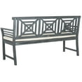 thumbnail image 4 of Safavieh Del Mar Outdoor Modern 3 Seat Garden Bench with Cushion, 4 of 6