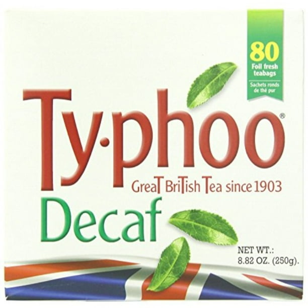 typhoo british tea, decaf, foil fresh teabags, 80 count